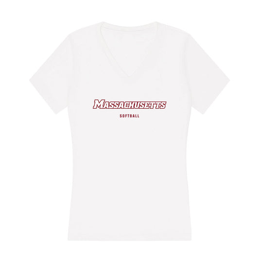 UMass - NCAA Softball : Riley Kairer - Women's V-Neck T-Shirt-0