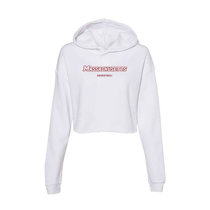 UMass - NCAA Men's Basketball : Rollie Castineyra - Women's Crop Fleece Hooded Sweatshirt-0