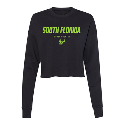USF - NCAA Men's Cross Country : Karim Belmahdi - Women's Cropped Crew Fleece-0