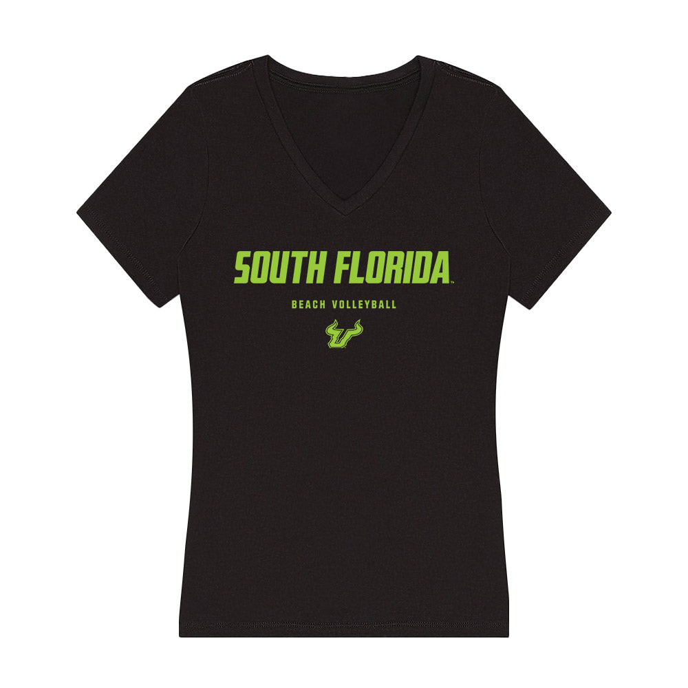 USF - NCAA Beach Volleyball : Kate Stewart - Women's V-Neck T-Shirt-0