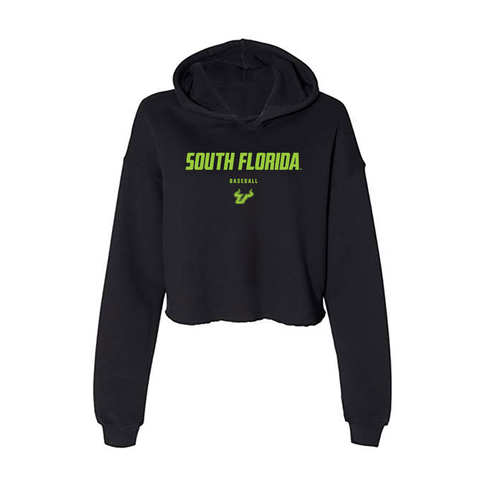 USF - NCAA Baseball : Edwin Alicea - Women's Crop Fleece Hoodie-0