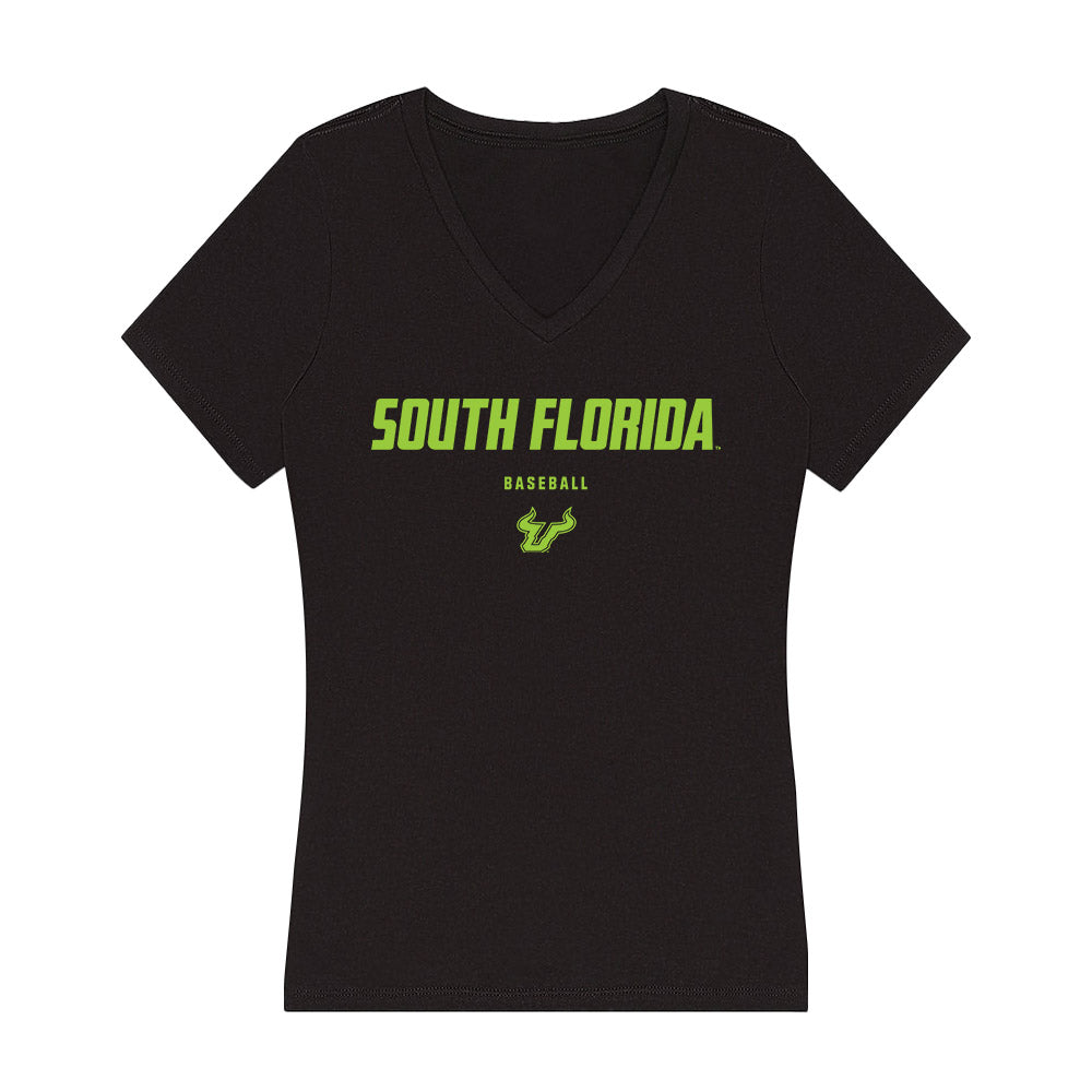 USF - NCAA Baseball : Eli Thomas - Women's V-Neck T-Shirt-0