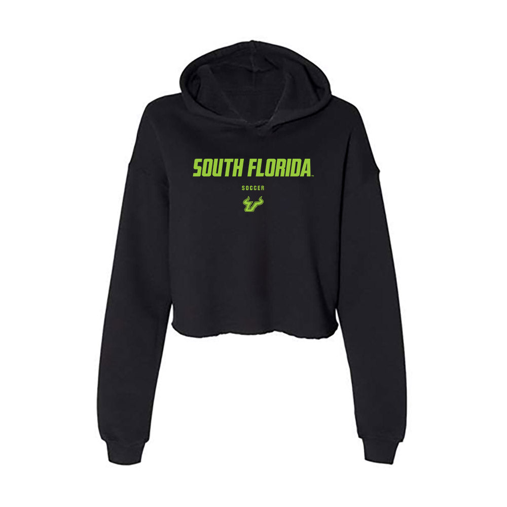 USF - NCAA Men's Soccer : Jack Kiefer - Classic Shersey Women's Crop Fleece Hooded Sweatshirt-0