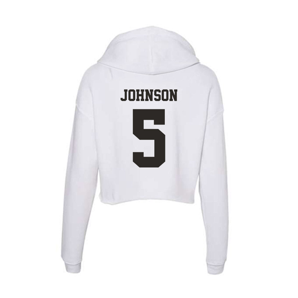 Marshall - NCAA Men's Basketball : DeMarco Johnson - Classic Shersey Women's Crop Fleece Hoodie-1