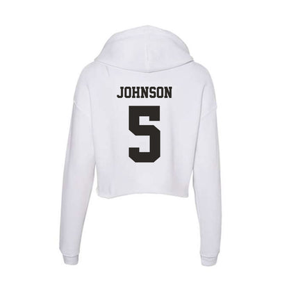 Marshall - NCAA Men's Basketball : DeMarco Johnson - Classic Shersey Women's Crop Fleece Hoodie-1