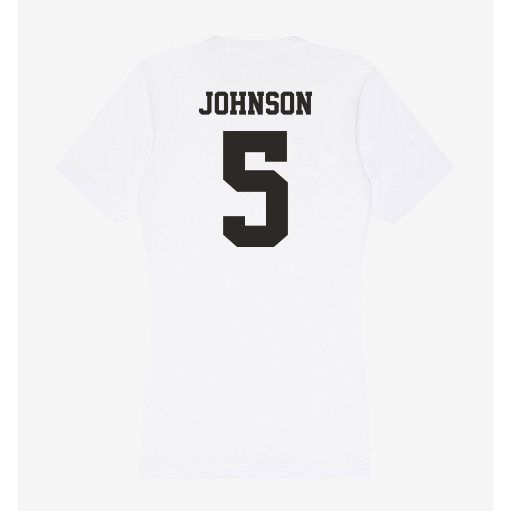 Marshall - NCAA Men's Basketball : DeMarco Johnson - Classic Shersey Women's V-Neck T-Shirt-1