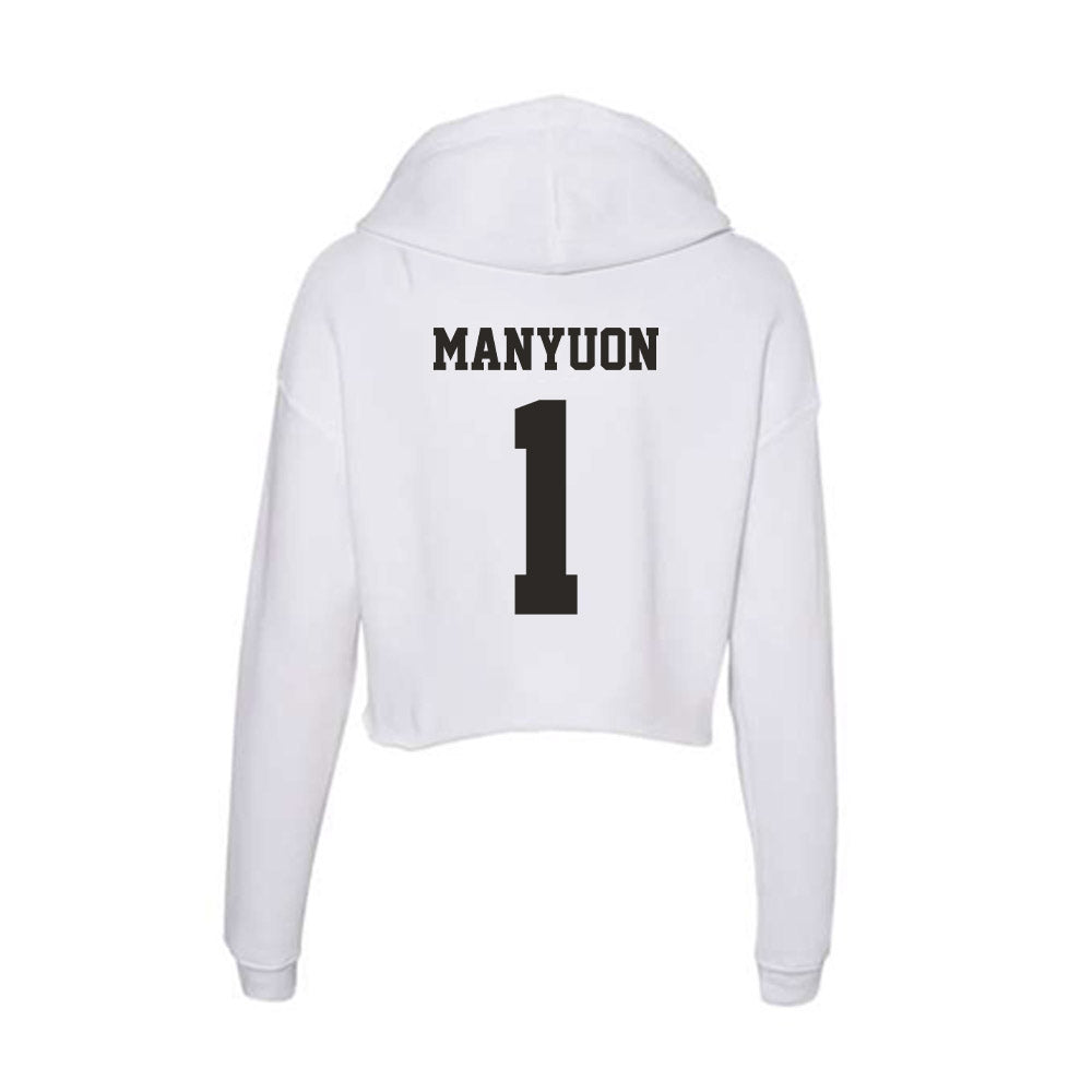 Marshall - NCAA Men's Basketball : Emmanuel Manyuon - Classic Shersey Women's Crop Fleece Hoodie-1