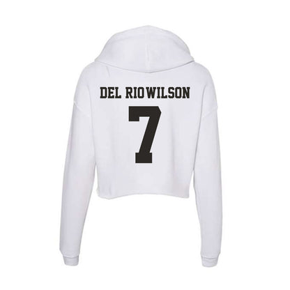 Marshall - NCAA Football : Carlos Del Rio-Wilson - Classic Shersey Women's Crop Fleece Hoodie-1