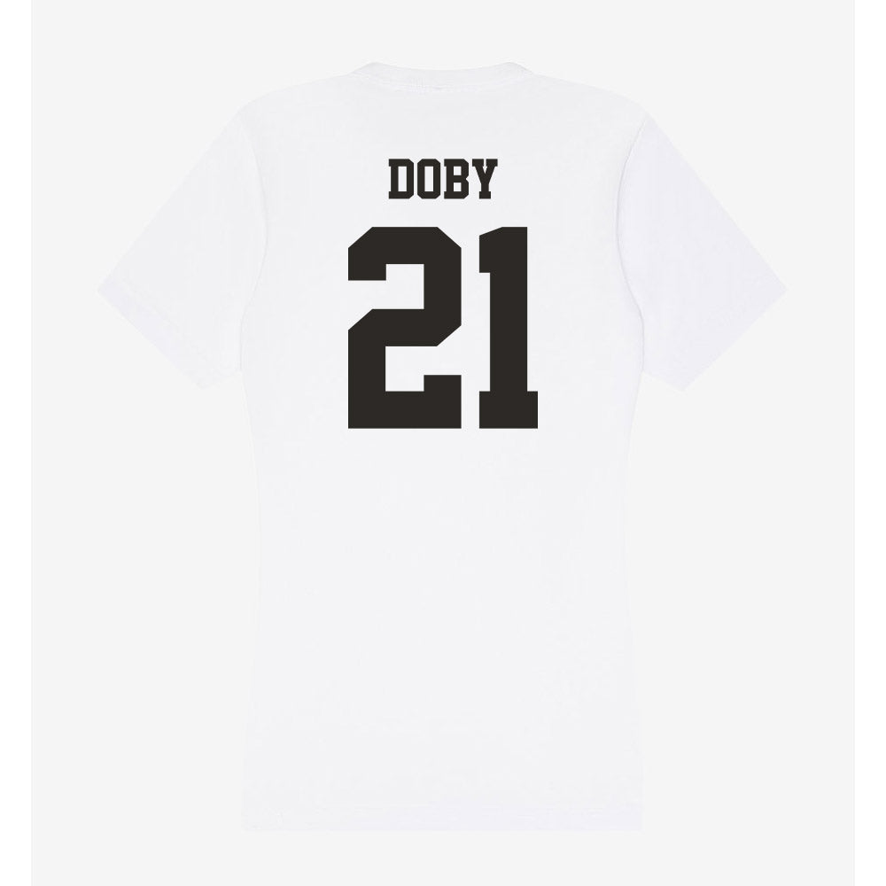 Marshall - NCAA Women's Basketball : Emari Doby - Women's V-Neck T-Shirt-1