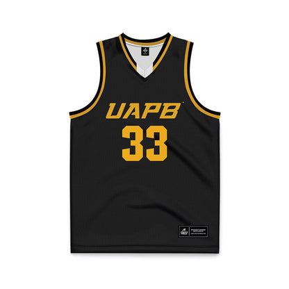 UAPB - NCAA Men's Basketball : Travis Pourciau - Black Basketball Jersey-0