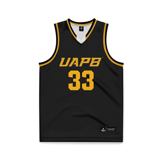 UAPB - NCAA Men's Basketball : Travis Pourciau - Black Basketball Jersey-0