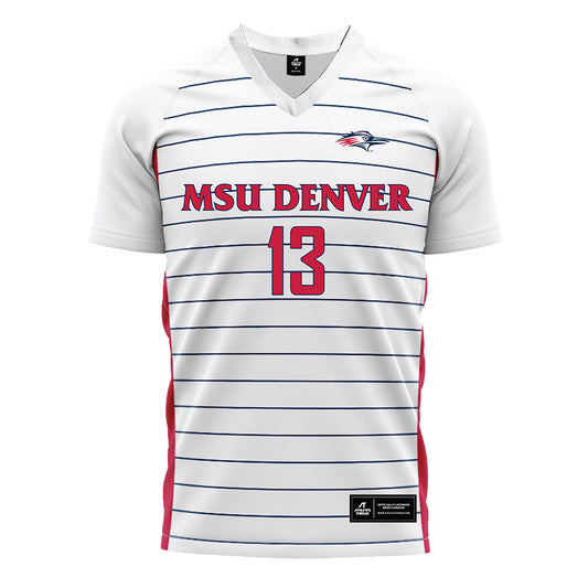 MSU Denver - NCAA Men's Soccer : Austin Armstrong - White Soccer Jersey-0