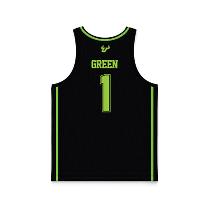 USF - NCAA Men's Basketball : DeAnte Green - Black Basketball Jersey-1