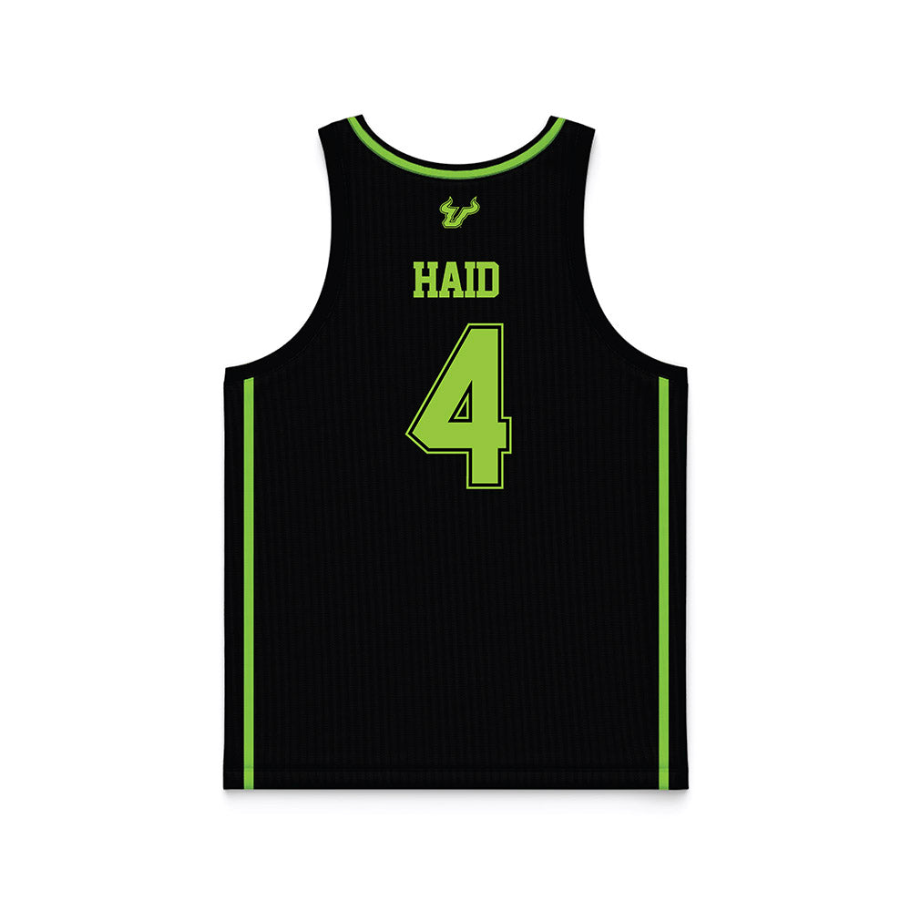 USF - NCAA Men's Basketball : Devin Haid - Black Basketball Jersey-1
