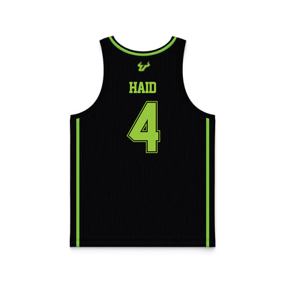 USF - NCAA Men's Basketball : Devin Haid - Black Basketball Jersey-1