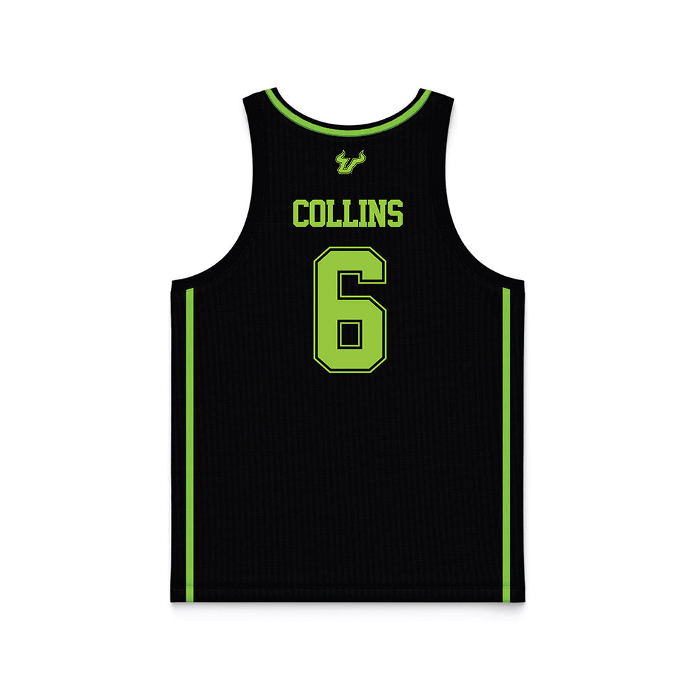 USF - NCAA Men's Basketball : Daimion Collins - Black Basketball Jersey-1
