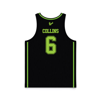 USF - NCAA Men's Basketball : Daimion Collins - Black Basketball Jersey-1