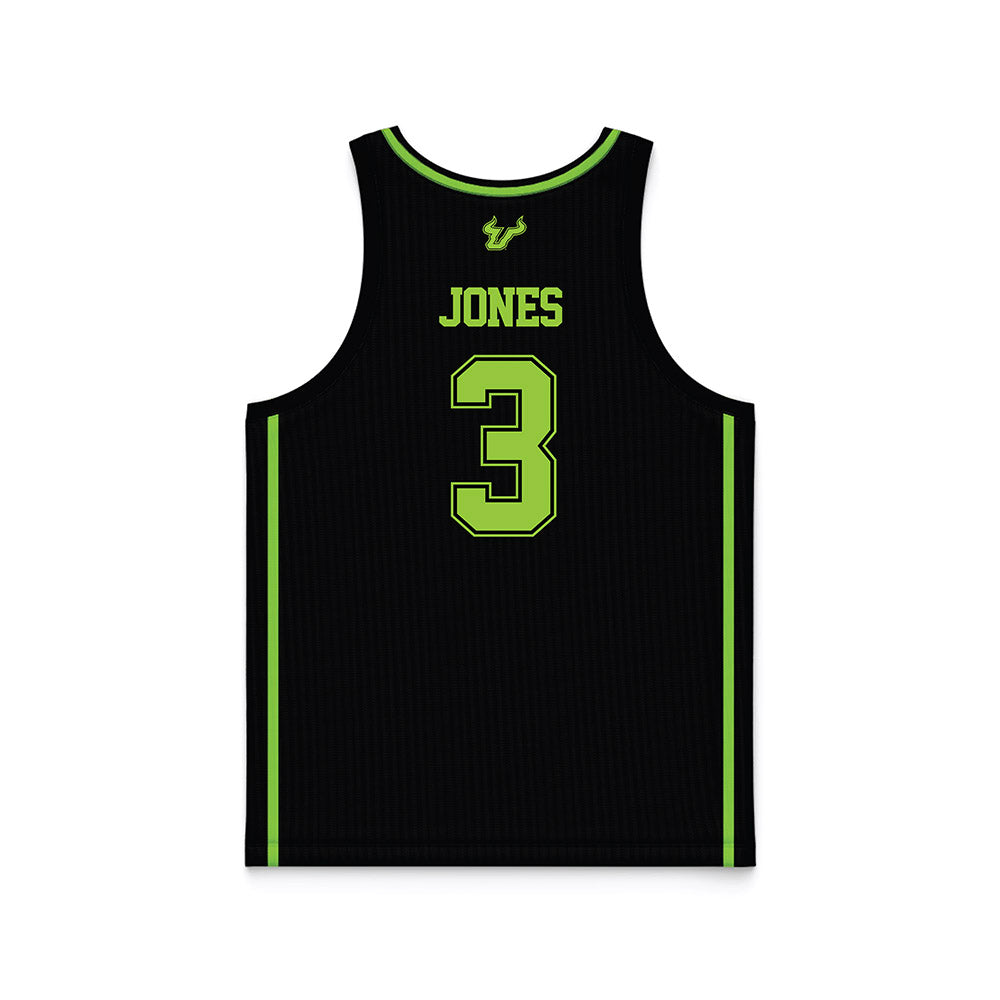 USF - NCAA Men's Basketball : Isaiah Jones - Black Basketball Jersey-1