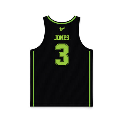 USF - NCAA Men's Basketball : Isaiah Jones - Black Basketball Jersey-1