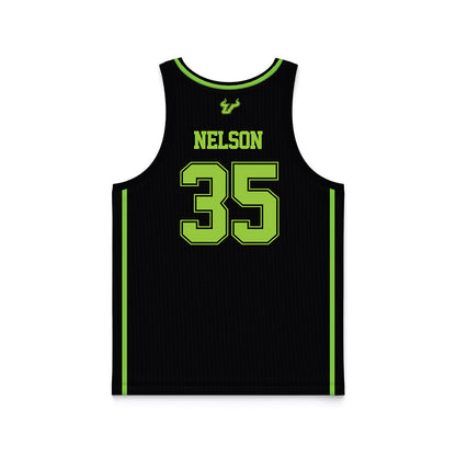 USF - NCAA Men's Basketball : Izaiyah Nelson - Black Basketball Jersey-1