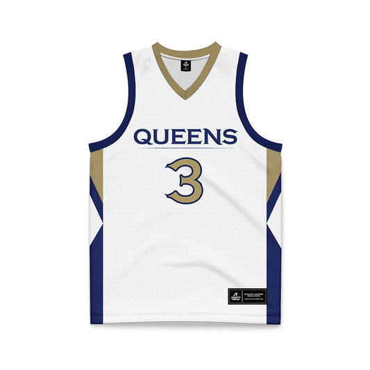 Queens - NCAA Women's Basketball : Ahmani Klabunde - White Basketball Jersey-0