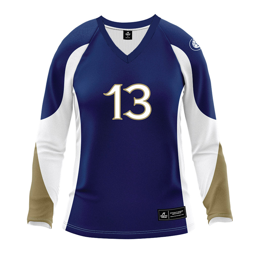 Queens - NCAA Women's Volleyball : Elizabeth Layson - Blue Volleyball Jersey-0