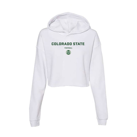 Colorado State - NCAA Football : Diego Rodriguez - Women's Crop Fleece Hooded Sweatshirt-0