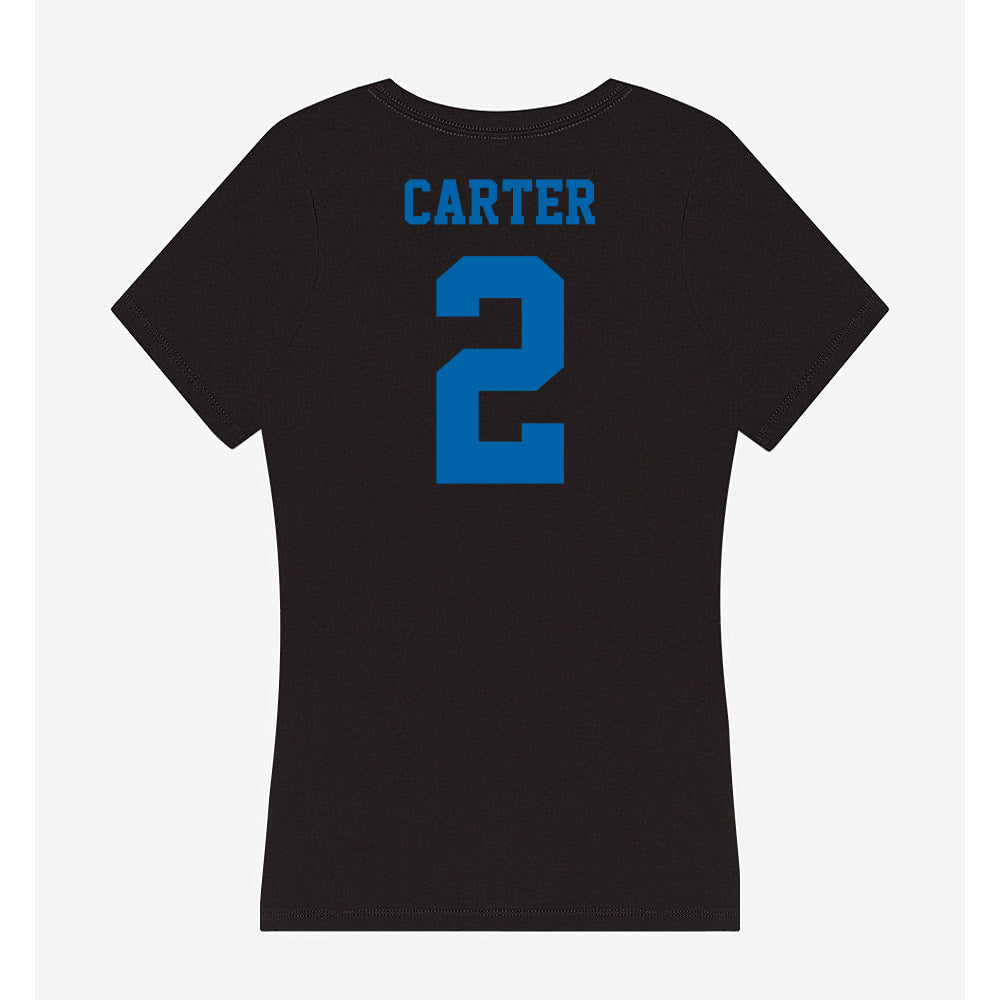 MTSU - NCAA Men's Basketball : Jahvin Carter - Women's V-Neck T-Shirt-1