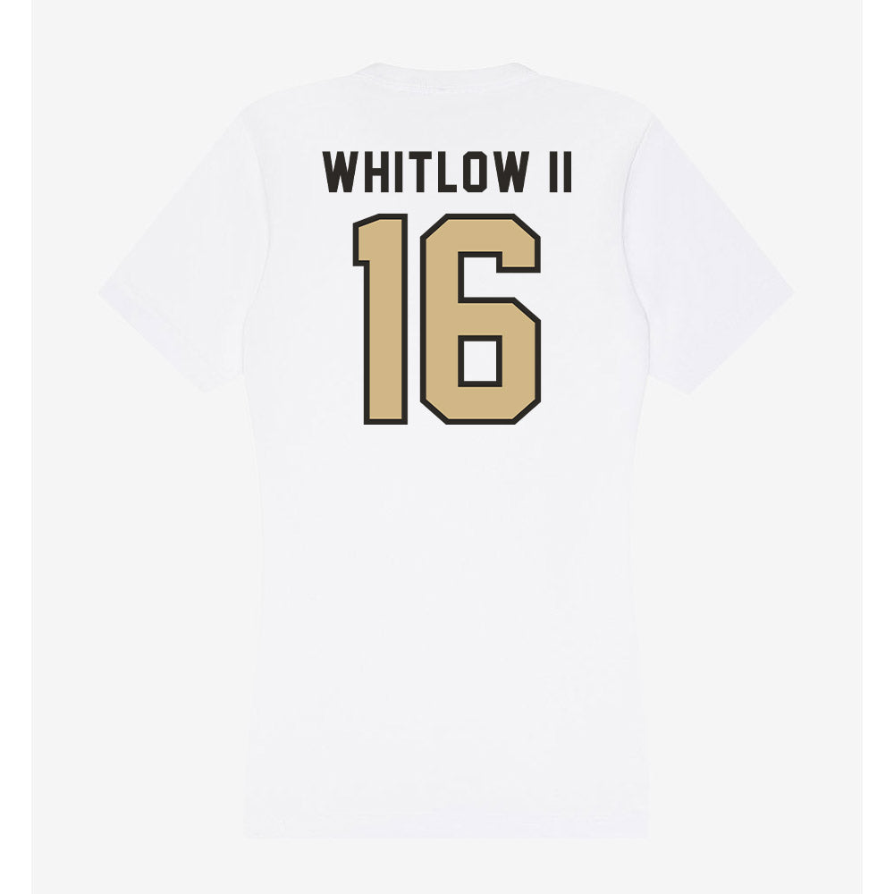 PFW - NCAA Men's Soccer : Kevin Whitlow II - Women's V-Neck T-Shirt-1