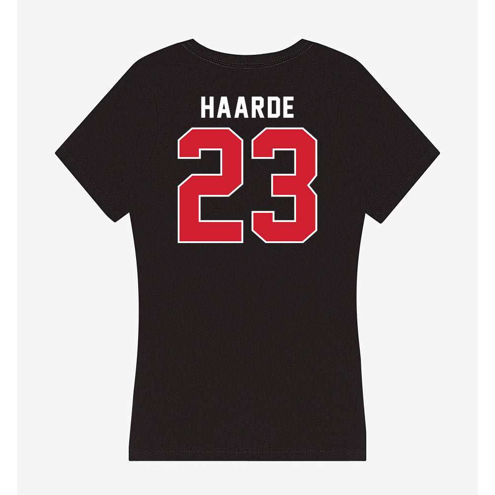 Fairfield - NCAA Baseball : Jake Haarde - Women's V-Neck T-Shirt-1