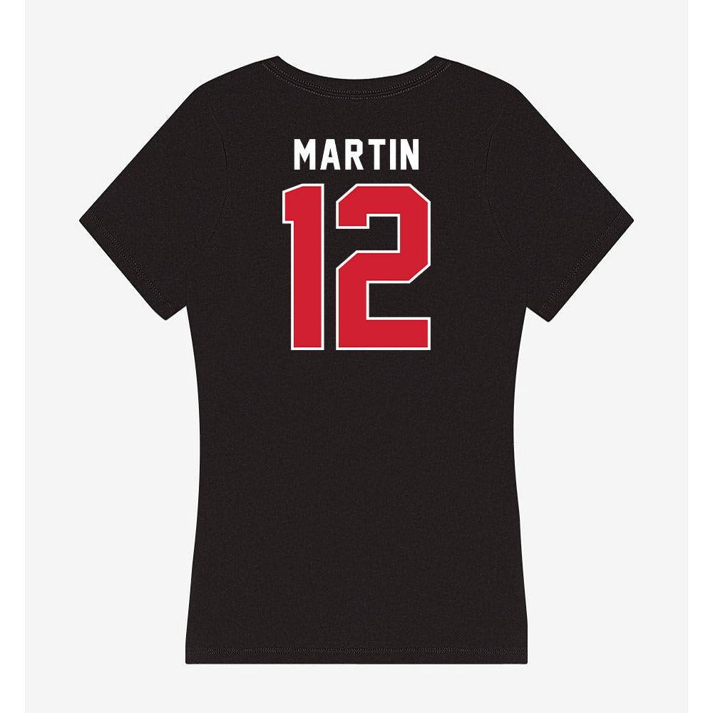 Fairfield - NCAA Men's Basketball : Qadir Martin - Women's V-Neck T-Shirt-1