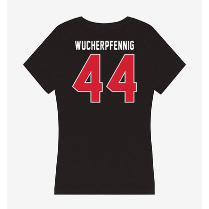 Fairfield - NCAA Men's Basketball : Declan Wucherpfennig - Women's V-Neck T-Shirt-1