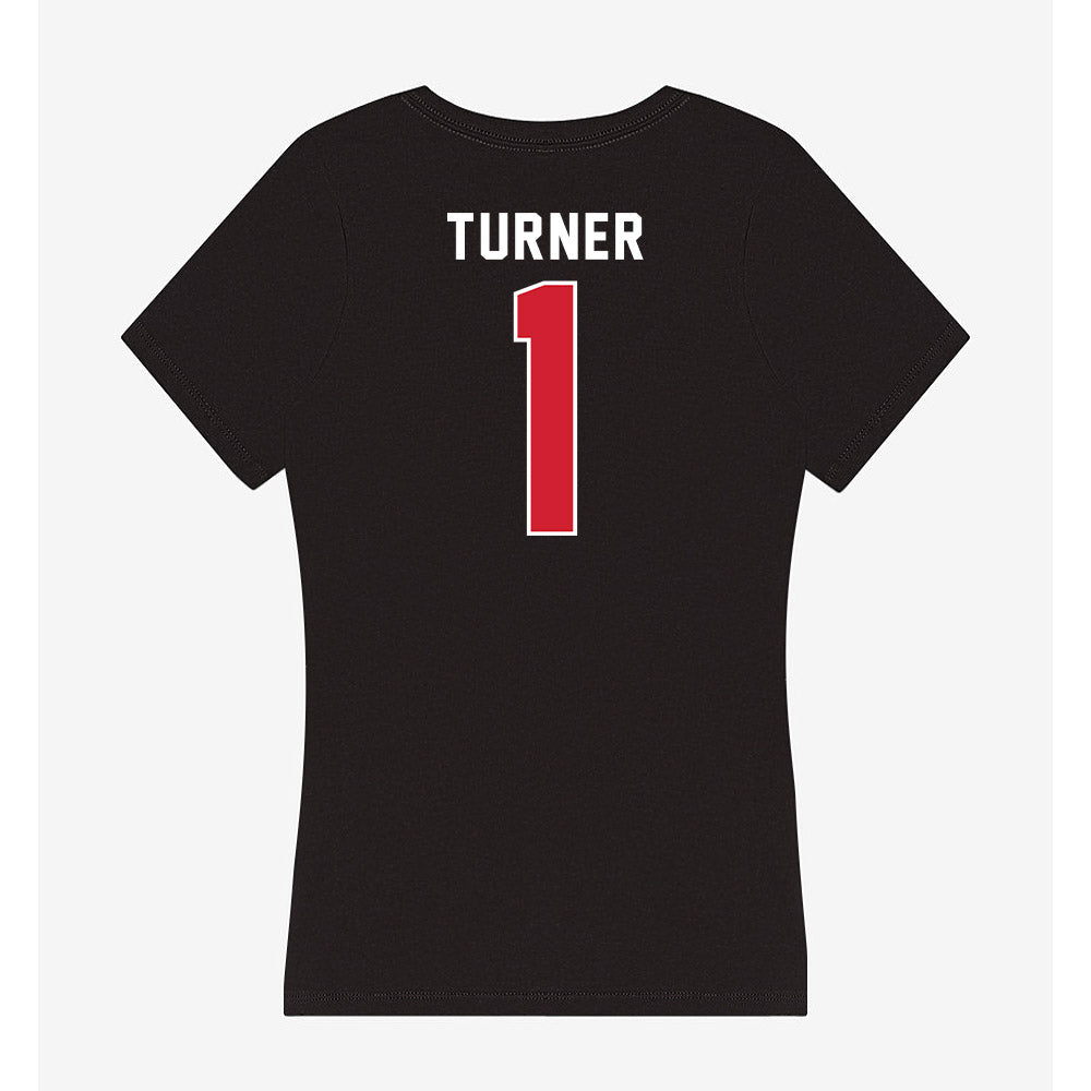 Fairfield - NCAA Men's Basketball : Deuce Turner - Women's V-Neck T-Shirt-1