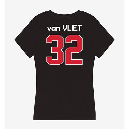 Fairfield - NCAA Women's Basketball : Milou van Vliet - Women's V-Neck T-Shirt-1