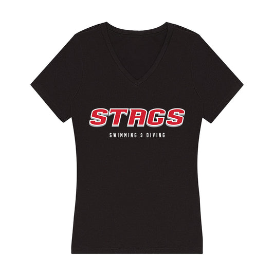 Fairfield - NCAA Men's Swimming & Diving : Oskar Plotnik - Women's V-Neck T-Shirt-0