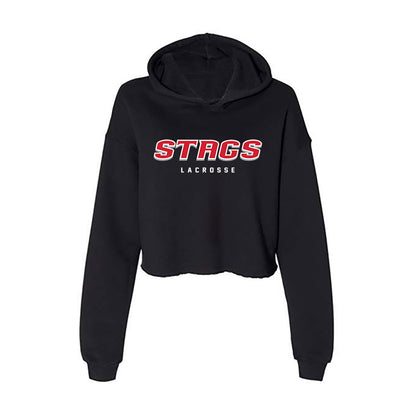 Fairfield - NCAA Men's Lacrosse : Devin Lampron - Women's Crop Fleece Hoodie-0