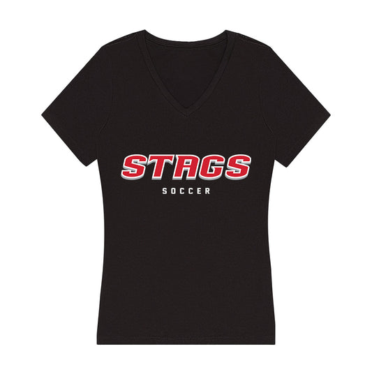 Fairfield - NCAA Men's Soccer : Jordan Blunschi - Women's V-Neck T-Shirt-0