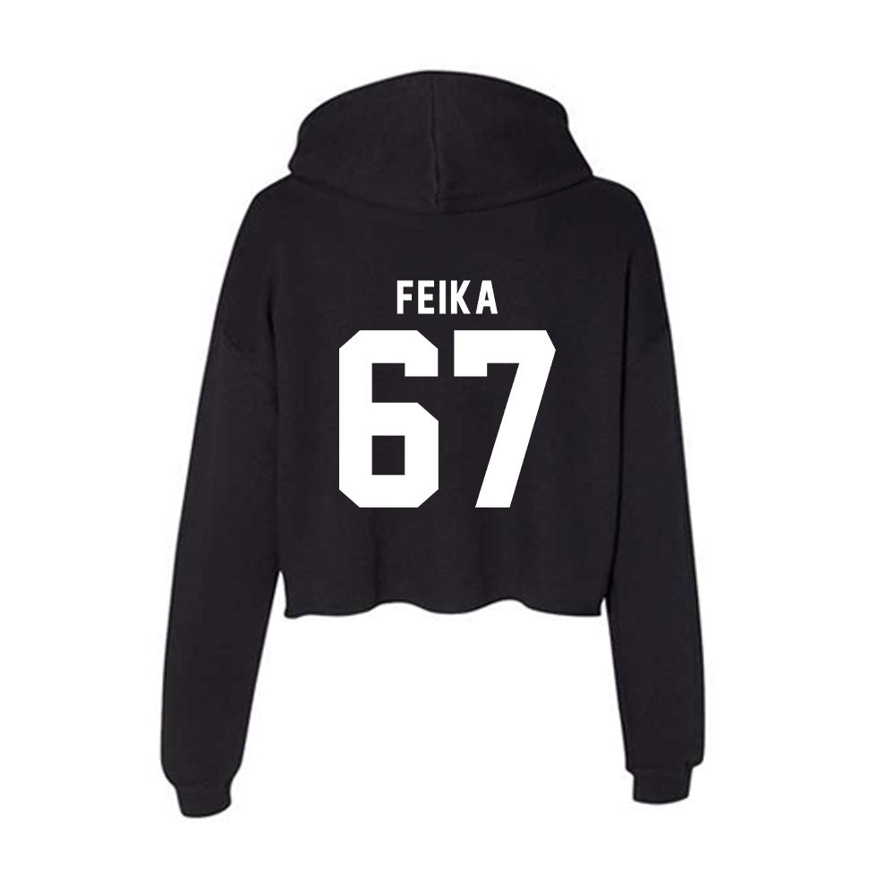 Delaware - NCAA Football : Mustafa Feika - Women's Crop Fleece Hoodie-1