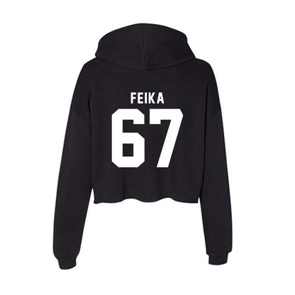 Delaware - NCAA Football : Mustafa Feika - Women's Crop Fleece Hoodie-1