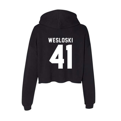 Delaware - NCAA Men's Lacrosse : Brady Wesloski - Women's Crop Fleece Hooded Sweatshirt-1