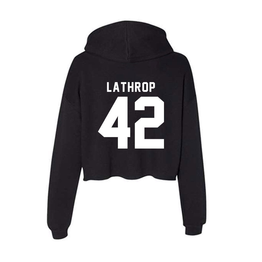 Delaware - NCAA Men's Lacrosse : Keegan Lathrop - Women's Crop Fleece Hoodie-1