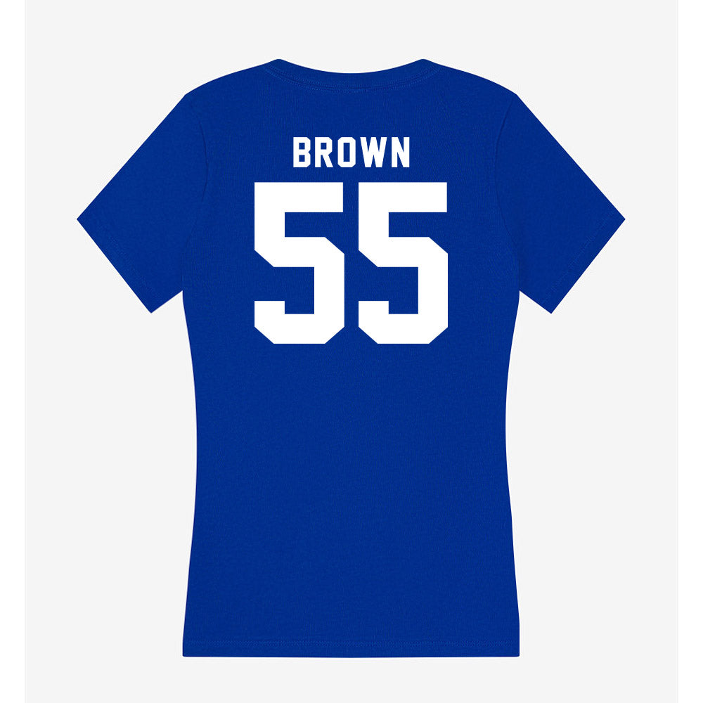Delaware - NCAA Men's Basketball : Jameel Brown - Women's V-Neck T-Shirt-1
