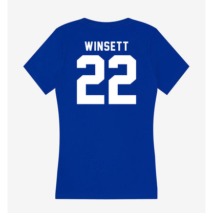 Delaware - NCAA Baseball : Sam Winsett - Women's V-Neck T-Shirt-1