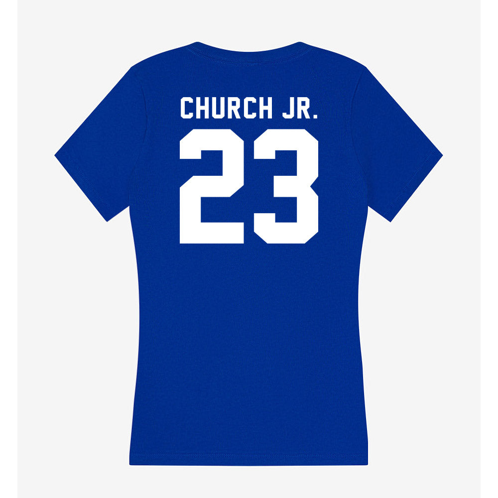 Delaware - NCAA Football : Shawn Church Jr. - Women's V-Neck T-Shirt-1