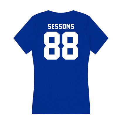 Delaware - NCAA Football : Elijah Sessoms - Women's V-Neck T-Shirt-1