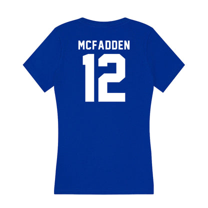 Delaware - NCAA Men's Basketball : Alex McFadden - Women's V-Neck T-Shirt-1