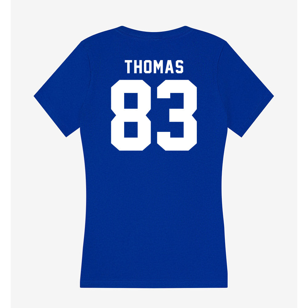 Delaware - NCAA Football : Calvin Thomas - Women's V-Neck T-Shirt-1
