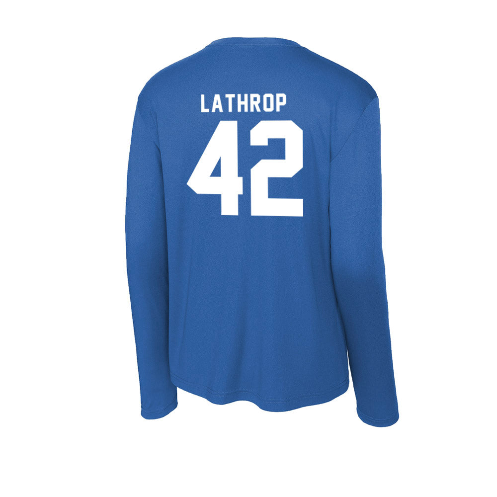 Delaware - NCAA Men's Lacrosse : Keegan Lathrop - Activewear Long Sleeve T-Shirt-1