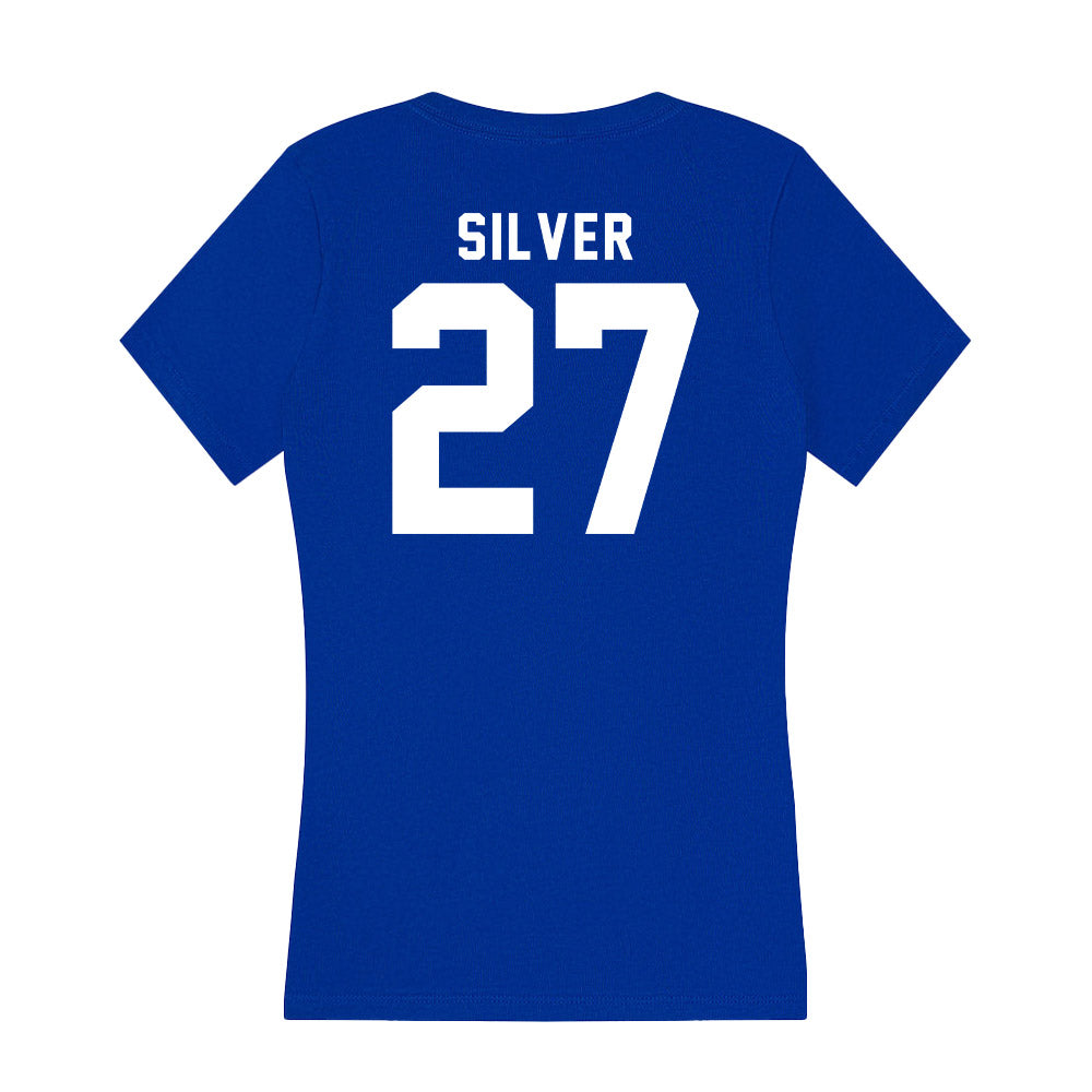Delaware - NCAA Football : Jo Silver - Women's V-Neck T-Shirt-1