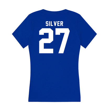 Delaware - NCAA Football : Jo Silver - Women's V-Neck T-Shirt-1